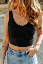 Load image into Gallery viewer, Black Knit Crop Tank