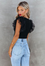 Load image into Gallery viewer, Black Ruffle Sleeve Knit Top