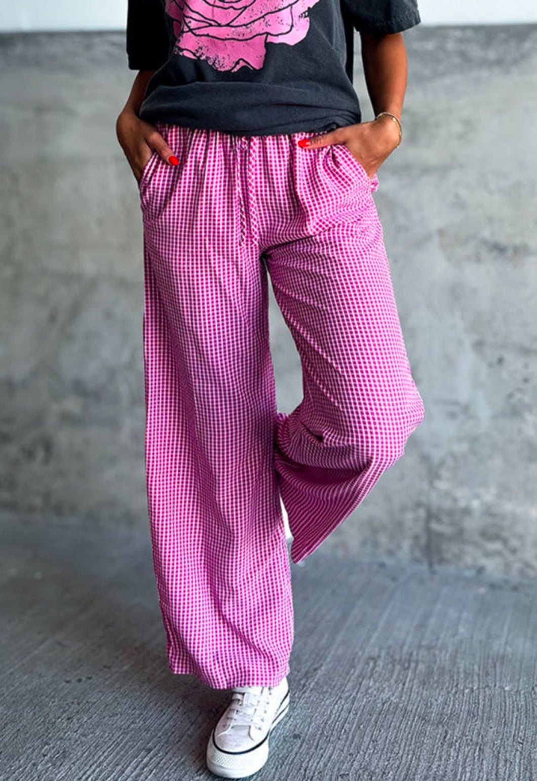 Pink Plaid Boxer Pants