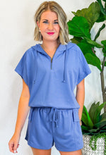 Load image into Gallery viewer, Casual Zipped Short Sleeve Hoodie &amp; Shorts Set
