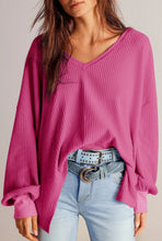 Load image into Gallery viewer, Waffle Knit Vneck Top (multiple color options available)
