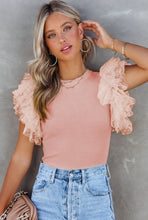 Load image into Gallery viewer, Pink Ruffle Sleeve Knit Top
