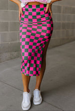 Load image into Gallery viewer, Green &amp; Pink Checkered Skirt
