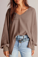 Load image into Gallery viewer, Waffle Knit Vneck Top (multiple color options available)
