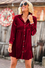 Load image into Gallery viewer, Cranberry Velvet Dress
