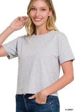 Load image into Gallery viewer, Cotton Crew Neck Cropped Tee (Multiple Color Options Available)
