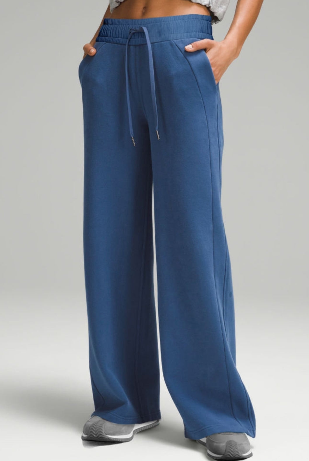 Sail Blue Drawstring Wide Leg Pants