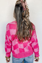 Load image into Gallery viewer, Button Pink &amp; Checkered Cardigan
