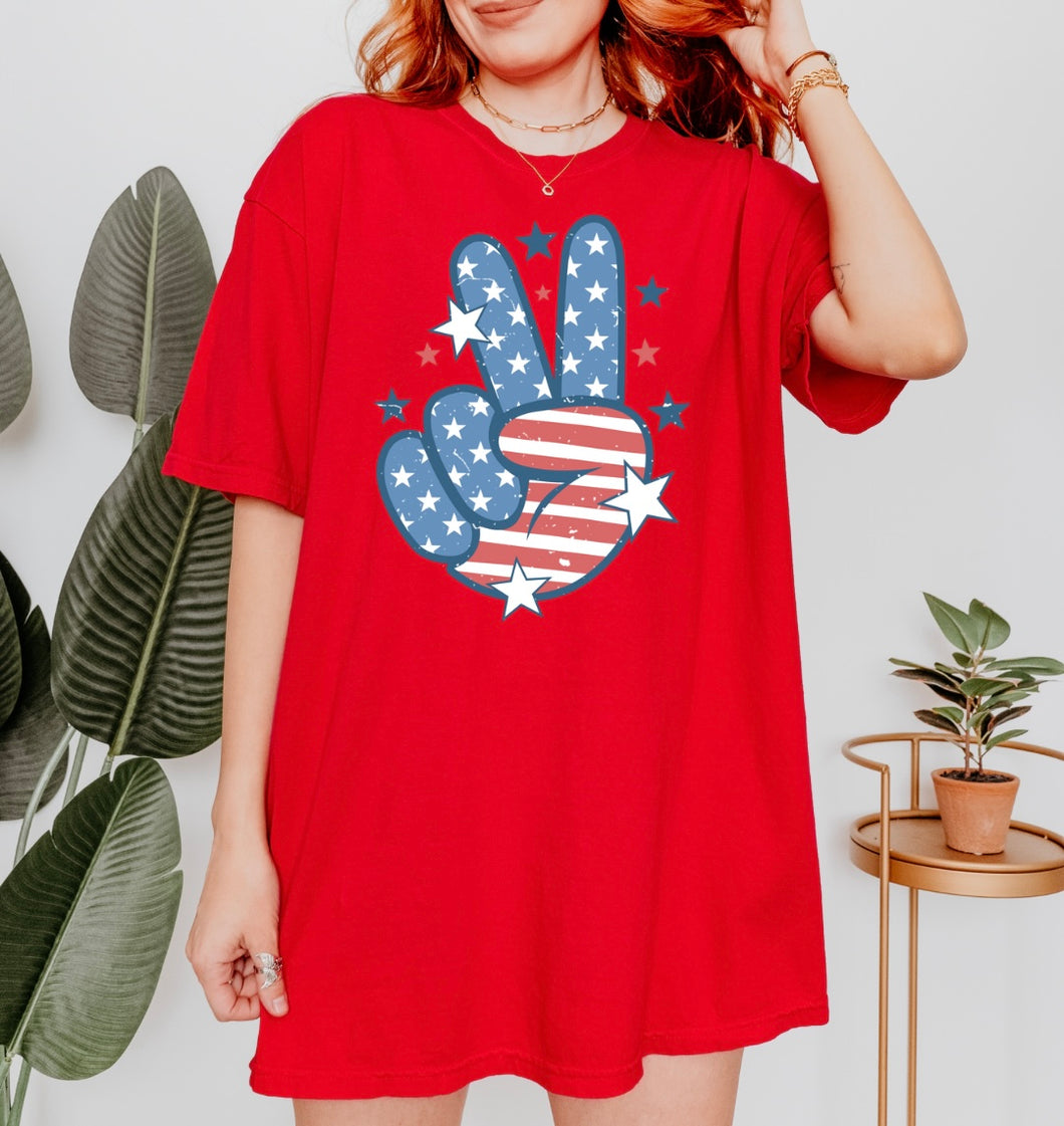 Patriotic Peace Sign Tee / Adult