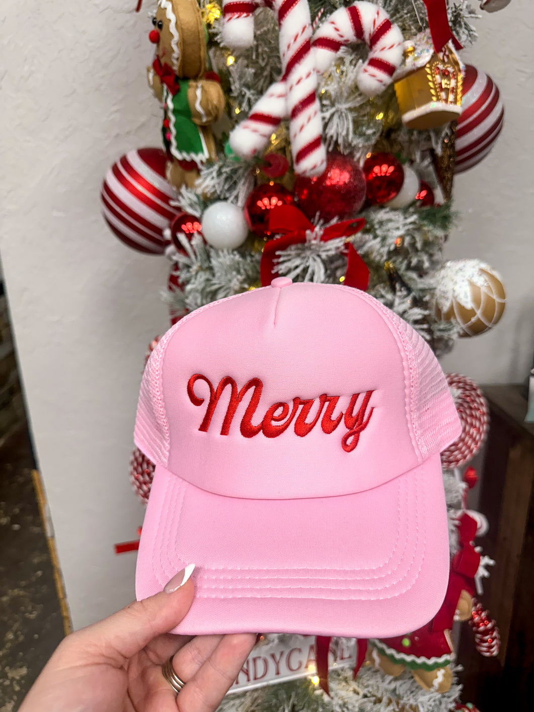 Merry Embroidered Trucker Hat