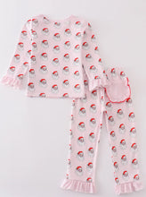 Load image into Gallery viewer, Girls Santa PJ Set
