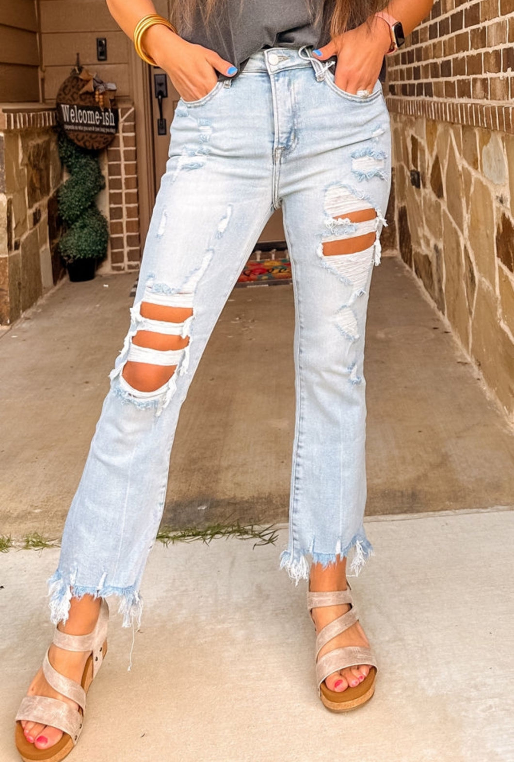 The Monica Straight Leg Distressed Jean