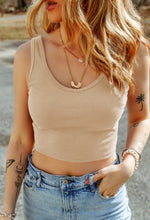 Load image into Gallery viewer, Tan Knit Crop Tank
