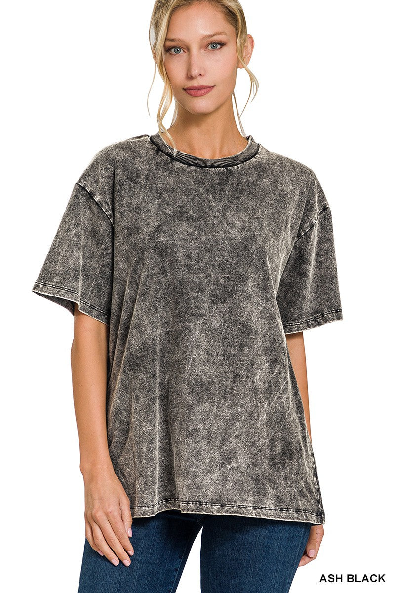 Acid Washed Boyfriend Tees (Multiple Color Options Available)
