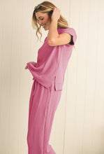 Load image into Gallery viewer, Pink Corded Top &amp; Wide Leg Pants
