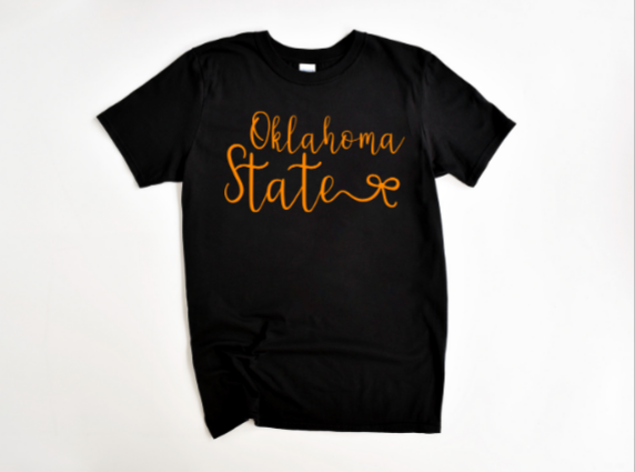 CUTESIE OKLAHOMA STATE BOW TEE (Copy)