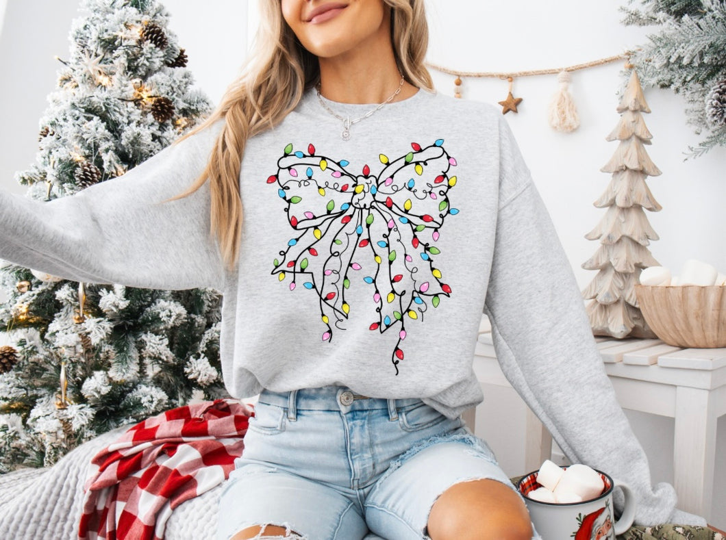 Christmas Lights Bow Sweatshirt