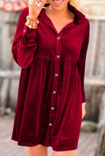 Load image into Gallery viewer, Cranberry Velvet Dress
