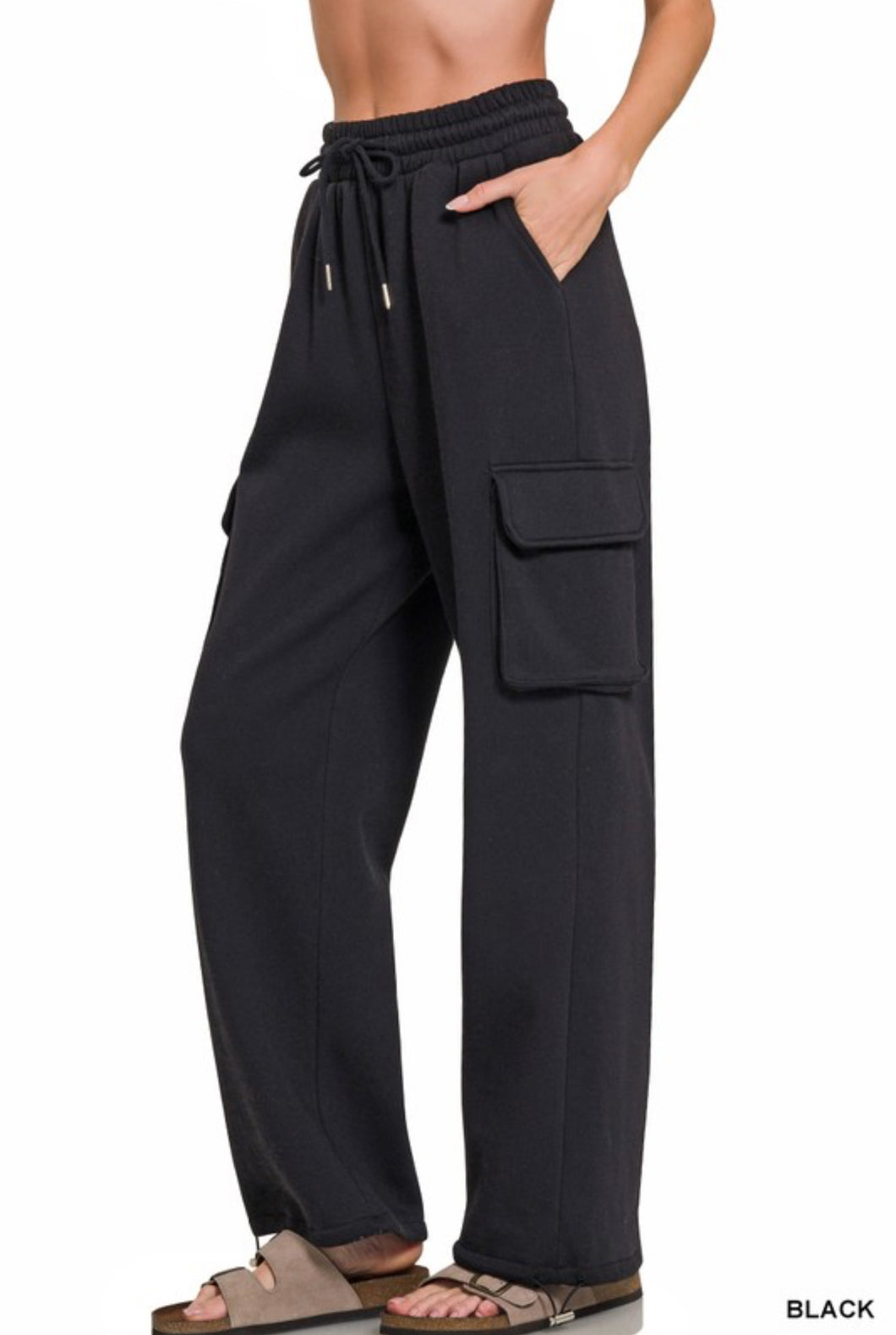 Cargo Wide Leg Sweatpants (Multiple Color Options Available)