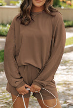 Load image into Gallery viewer, The Hailey Corded Long Sleeve Short Set
