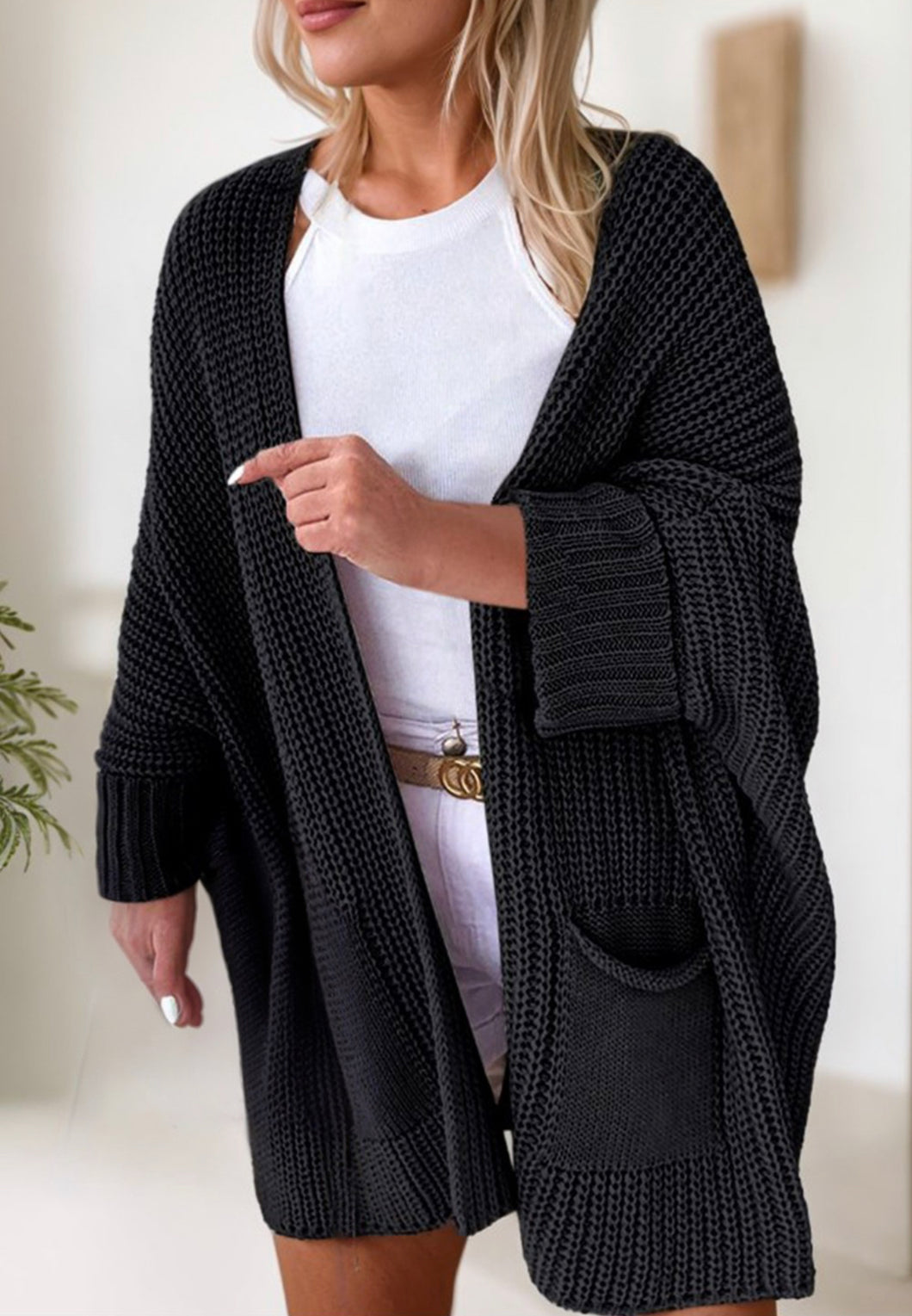 Black Slouchy Cardigan