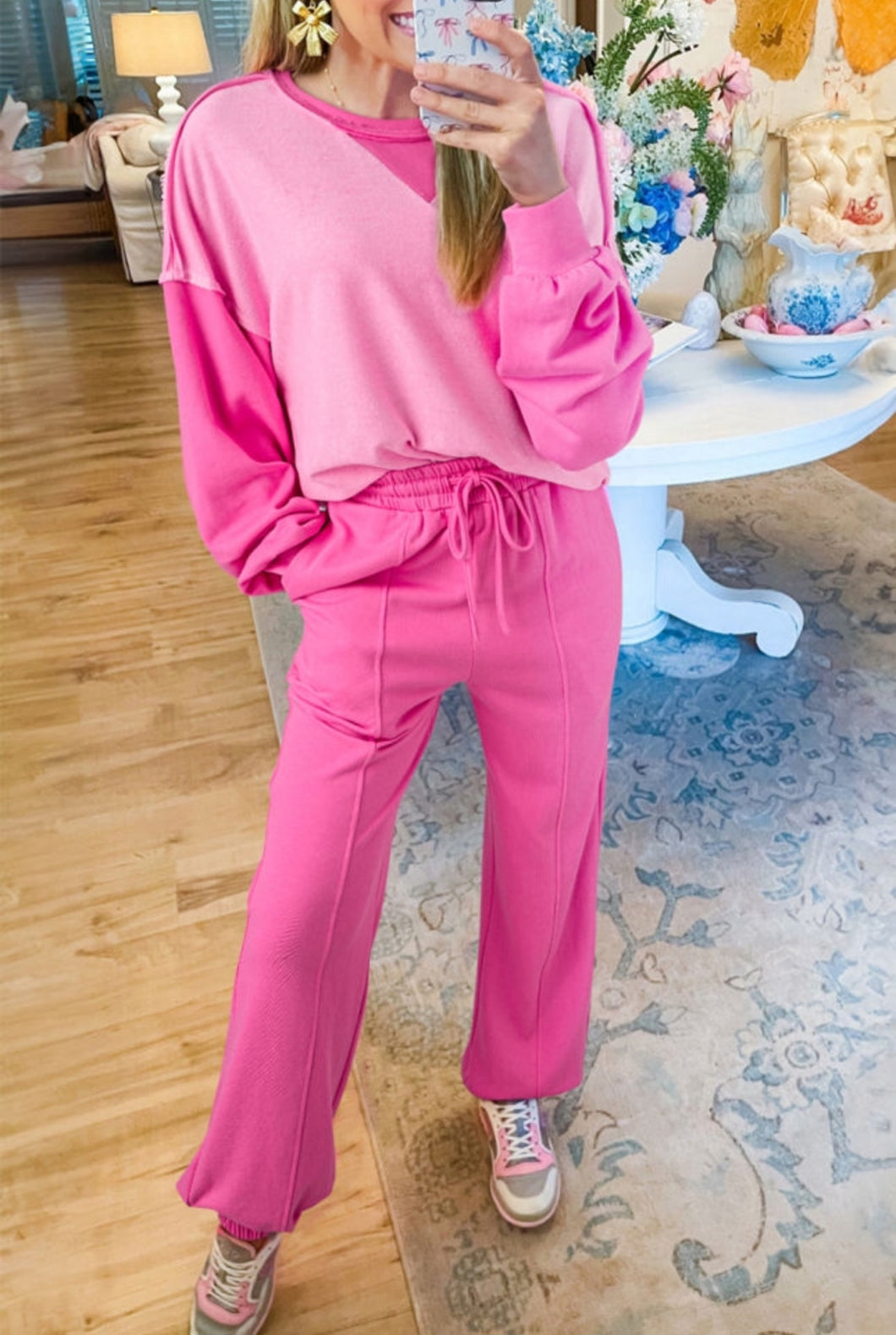 Pink Patchwork Sweatsuit