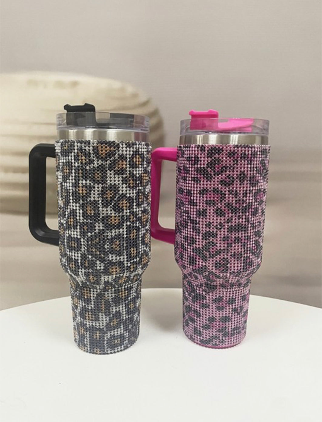 Leopard 40oz Rhinestone Tumbler