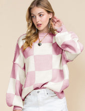 Load image into Gallery viewer, Pink Checkered Sweater
