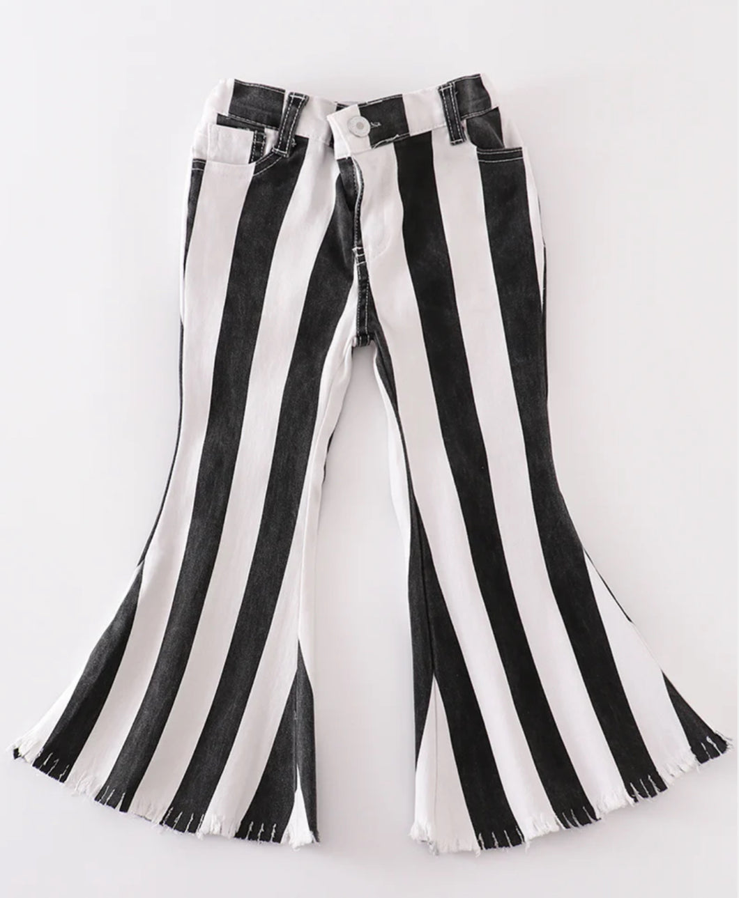 Girls Black & White Stripe Bells