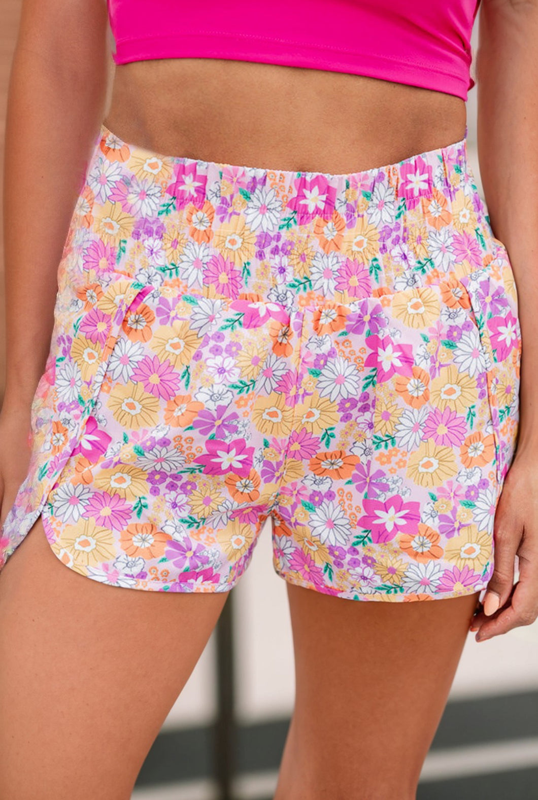 Smocked Floral Shorts