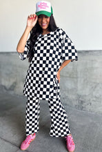 Load image into Gallery viewer, Black &amp; White Checkered Loose Fit Boyfriend Set
