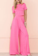 Load image into Gallery viewer, The Molly Matching Set -  Pink Baby Tee &amp; Wide Leg Pants
