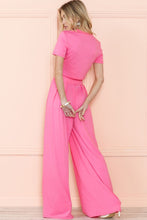 Load image into Gallery viewer, The Molly Matching Set -  Pink Baby Tee &amp; Wide Leg Pants
