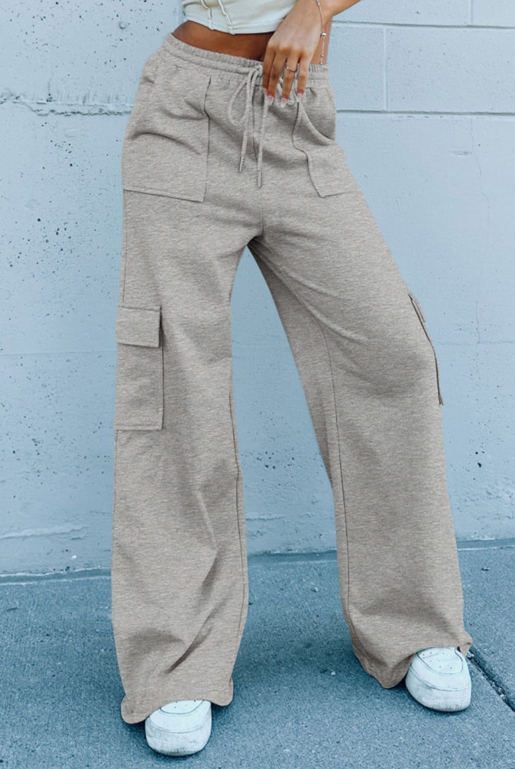 Light Grey Cargo Sweatpants