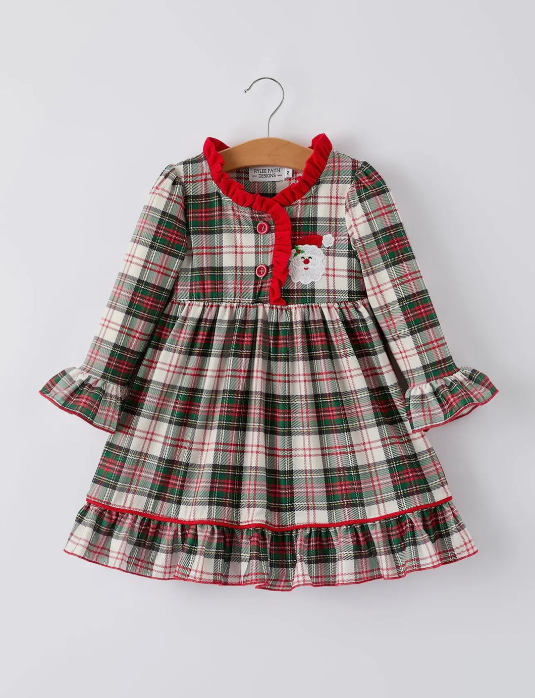 Little Girls Christmas Plaid Gown