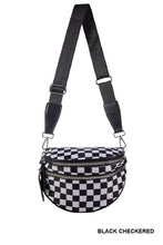 Load image into Gallery viewer, Black check double zipper sling bum bag
