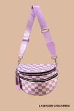 Load image into Gallery viewer, Lavender check double zipper sling bum bag
