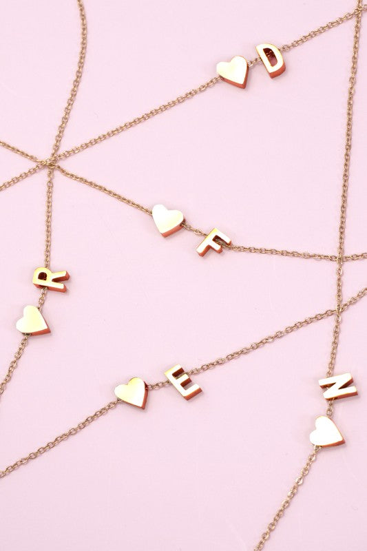 Heart & Initial Necklace