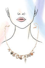 Load image into Gallery viewer, Bows and checkers charm necklace
