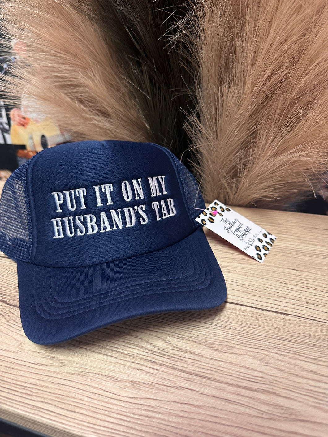 Husbands Tab Embroidered Trucker Hat