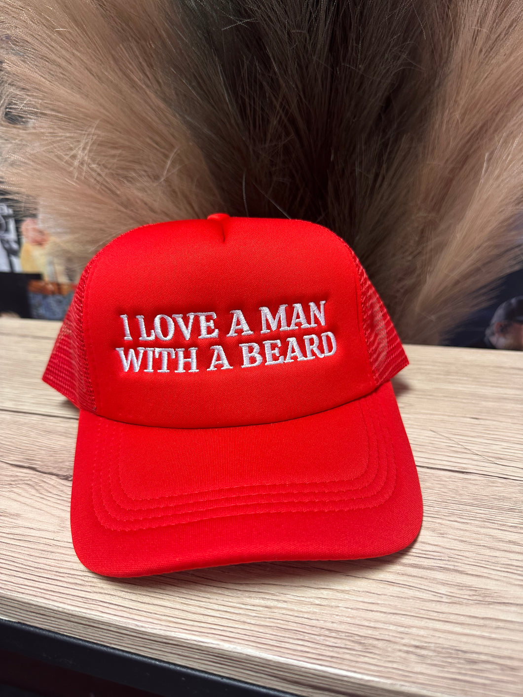 Man With A Beard Embroidered Trucker Hat