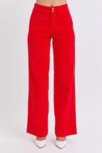 Load image into Gallery viewer, Red corduroy high waisted Judy blues
