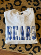 Load image into Gallery viewer, Gingham Bears Embroidered Crewneck
