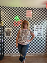 Load image into Gallery viewer, Leopard &amp; Pink ribbed knit top
