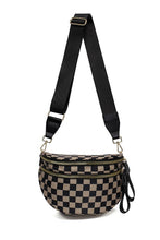 Load image into Gallery viewer, Oversized double zip crescent sling bag
