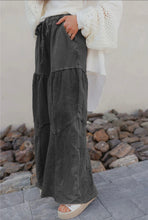 Load image into Gallery viewer, Black Mineral Wide Leg Drawstring Pants
