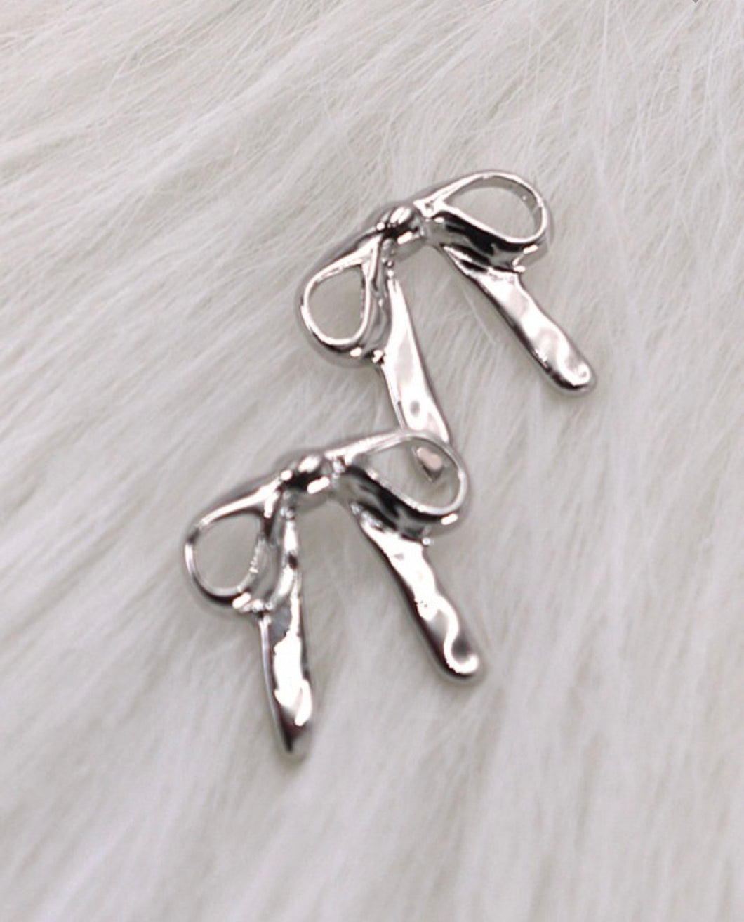 Silver Bow Earrings