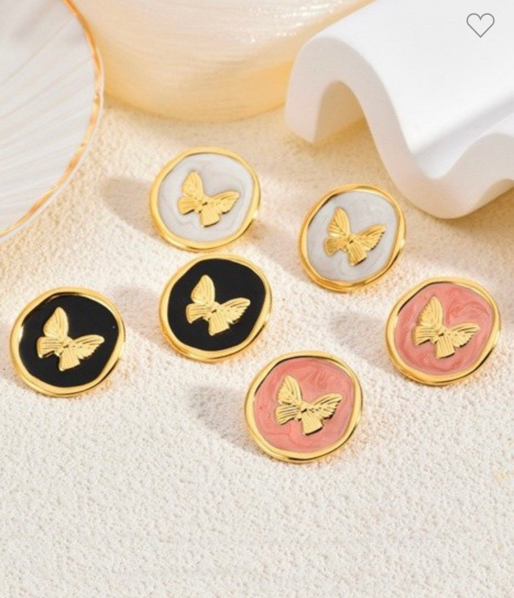 Gold Edged Butterfly Earrings