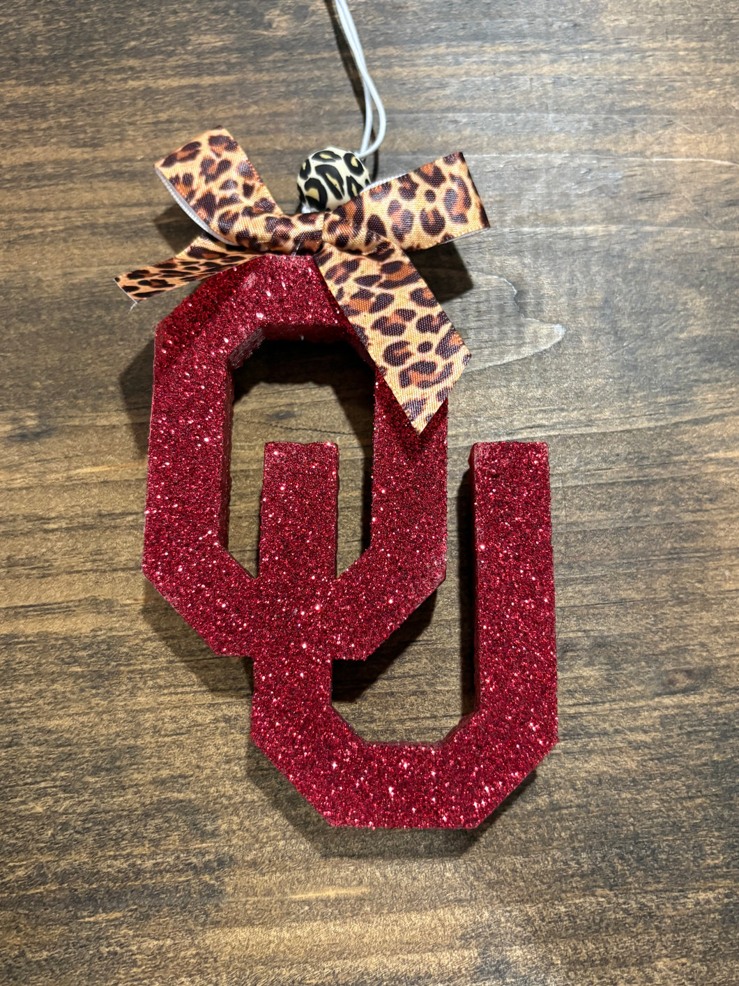 Sparkly OU Leopard Freshie