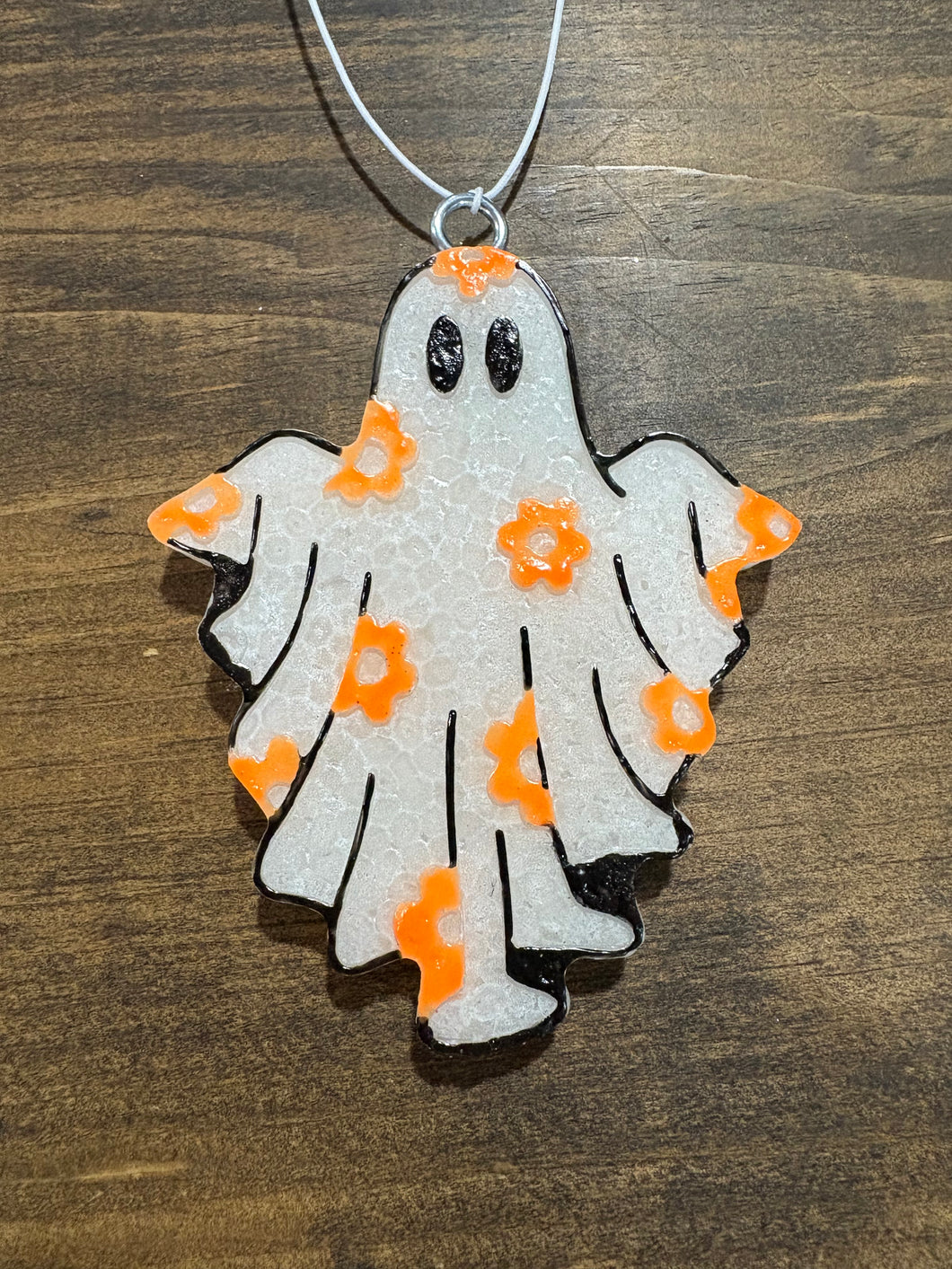 White Ghost w/ Orange Flowers Freshie